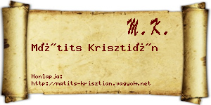 Mátits Krisztián névjegykártya